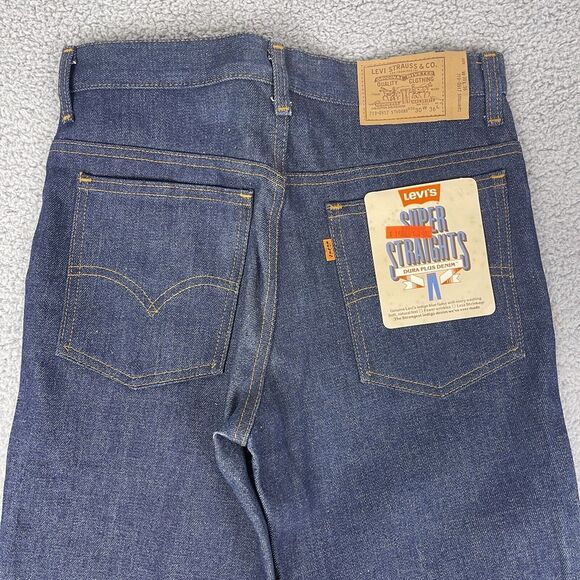VTG Deadstock Levis Dura Plus Jeans Mens 28x36‎ Raw Denim Orange Tab Western 80s - Picture 2 of 15